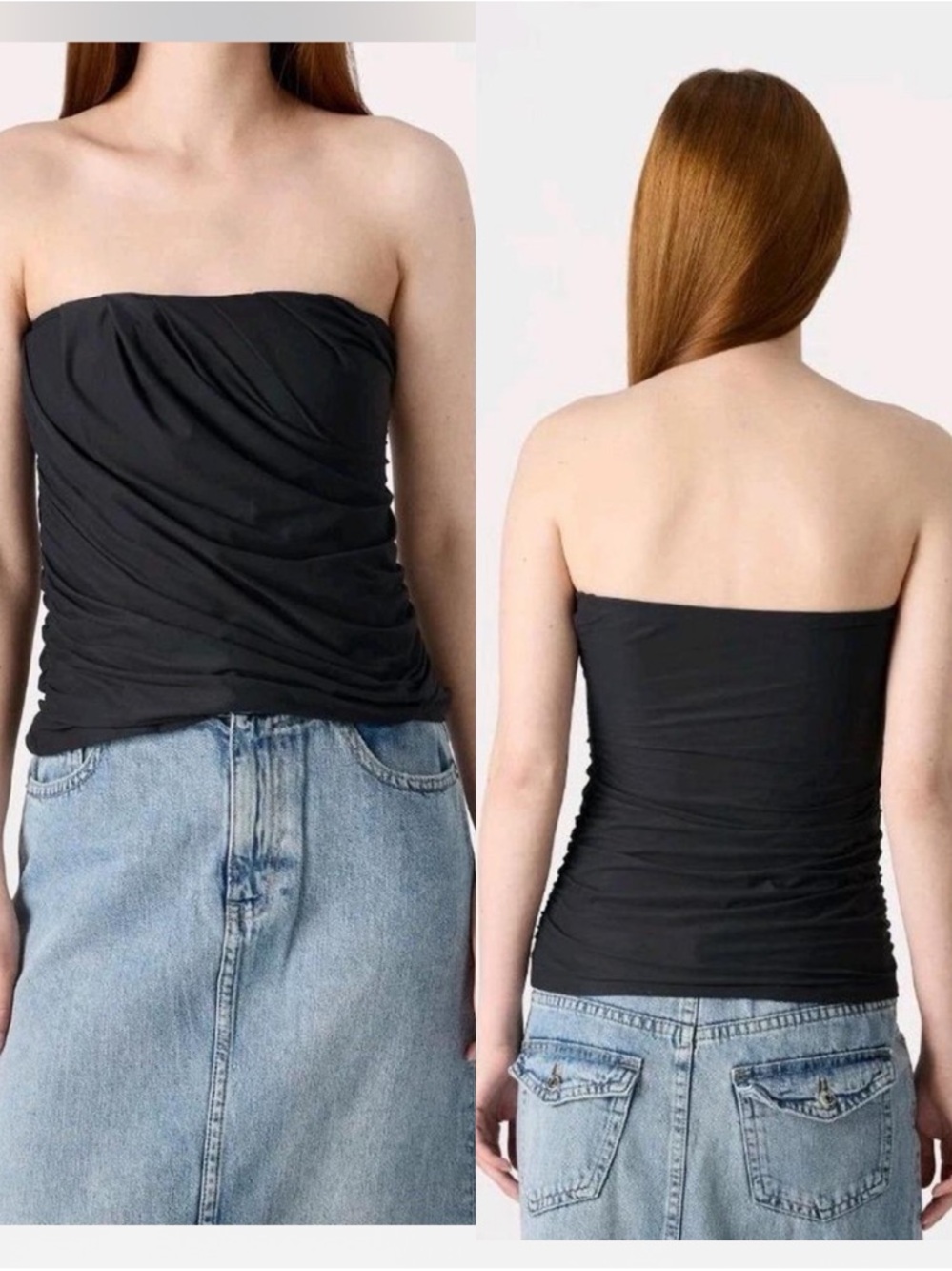 NWT Abercrombie & Fitch‎ Strapless Ruched Top Women’s Tube Top - Black